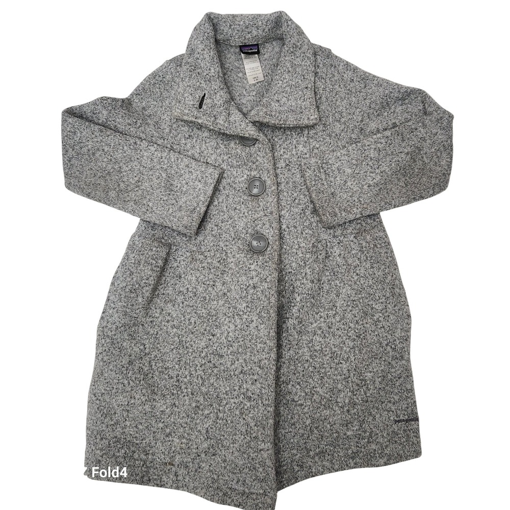 Patagonia Girls Better Sweater Coat Grey Fleece Jacket Button Up Size S 8